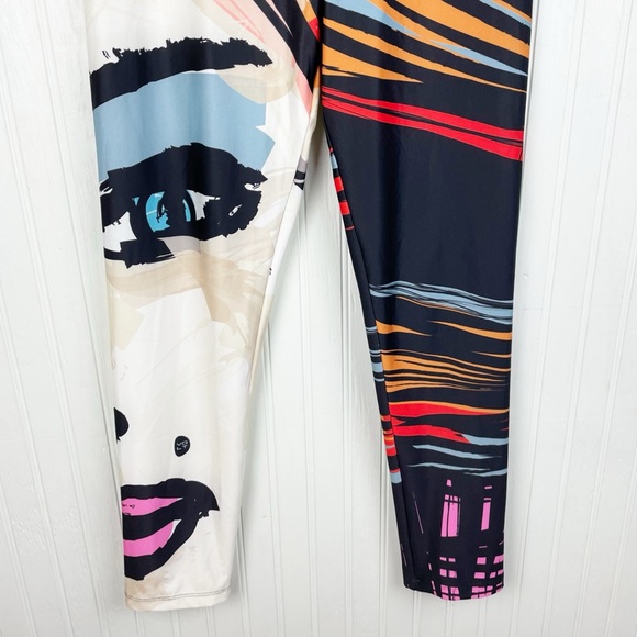 Volt Design No 271 Ode Face Abstract Print Leggings Art to Wear Artsy Medium - Picture 4 of 8